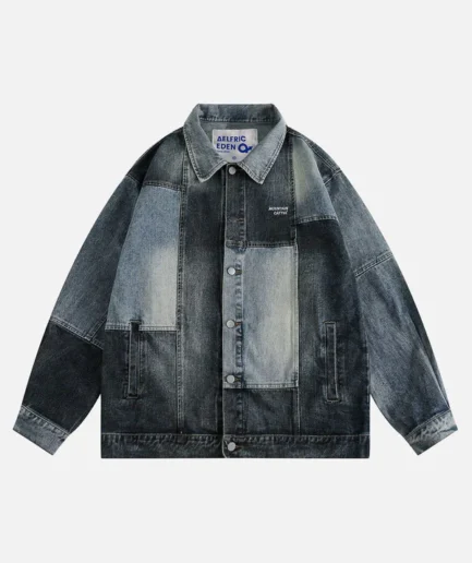 Aelfric Eden Patchwork Washed Denim Jacket