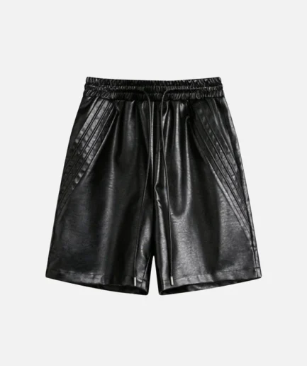 Aelfric Eden Drawstring Faux Leather Shorts