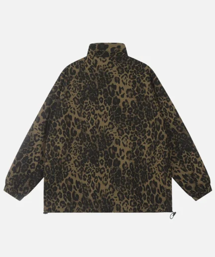 Aelfric Eden Leopard Print Stand Collar Jacket