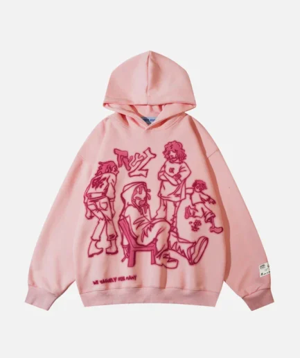 Aelfric Eden Cartoon Line Character Print Hoodie