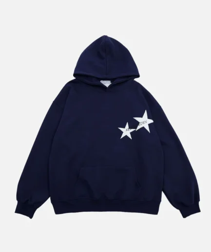 Aelfric Eden Star Print Blue Hoodie